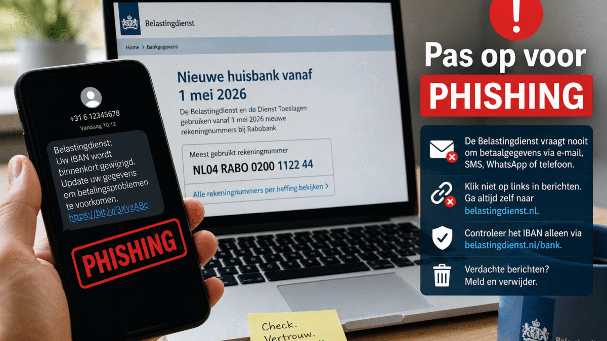Belastingdienst gebruikt vanaf vandaag nieuw IBAN: pas op voor phishing
