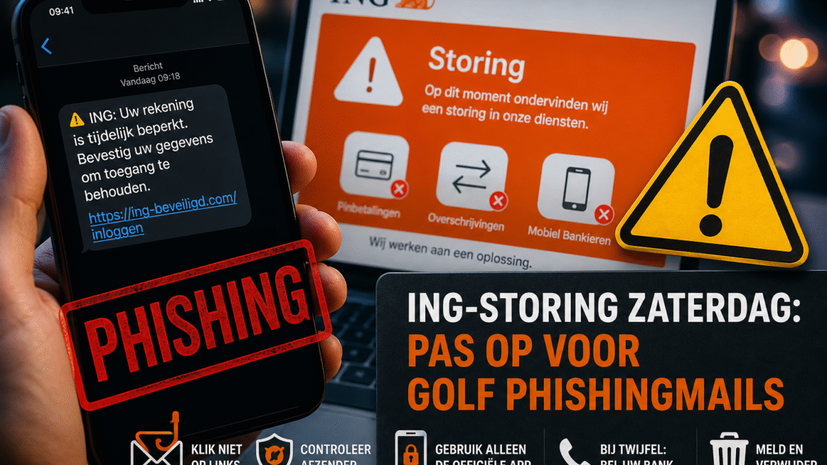 ING-storing zaterdag pas op voor golf phishingmails
